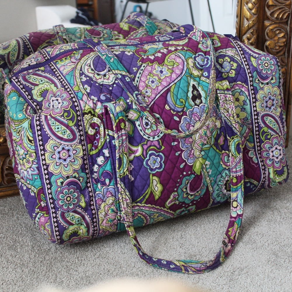 Vera Bradley Duffel Bag - Heather Purple Paisley